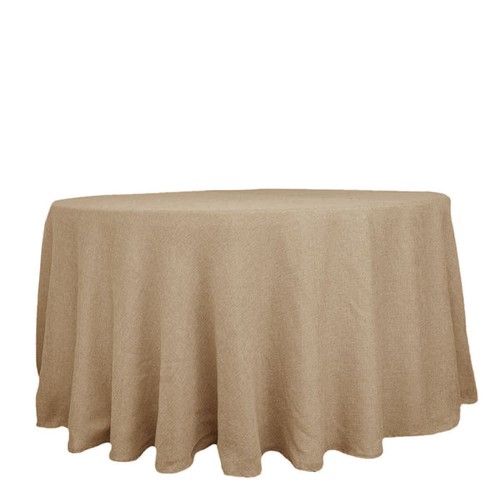 108 natural round faux - faux, burlap