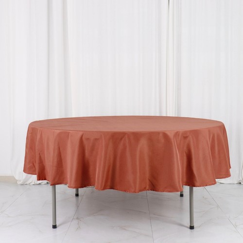 Terracotta round polyester - terracotta, 90"